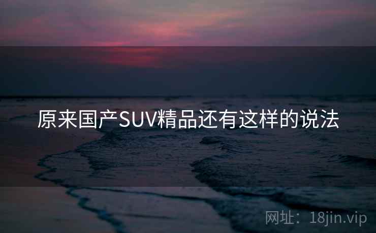 原来国产SUV精品还有这样的说法
