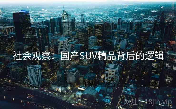 社会观察:国产SUV精品背后的逻辑